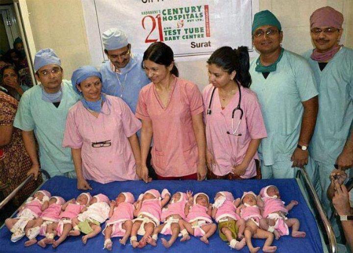 زنی که در یک زایمان عجیب 11 نوزاد به دنیا آورد!